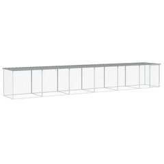 vidaXL Kanahäkki katolla vaaleanharmaa 603x98x90 cm galvanoitu teräs hinta ja tiedot | Lintulaudat ja lintuhäkit | hobbyhall.fi