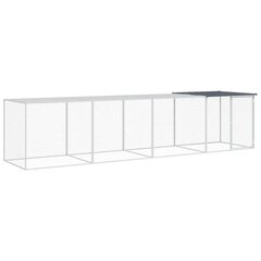 vidaXL Kanahäkki katolla antrasiitti 403x98x90 cm galvanoitu teräs hinta ja tiedot | Lintulaudat ja lintuhäkit | hobbyhall.fi