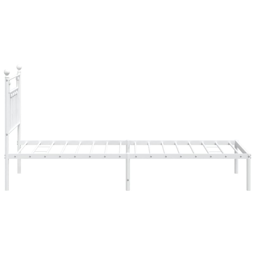 vidaXL Metallinen sängynrunko päädyllä valkoinen 90x200 cm hinta ja tiedot | Sängyt | hobbyhall.fi