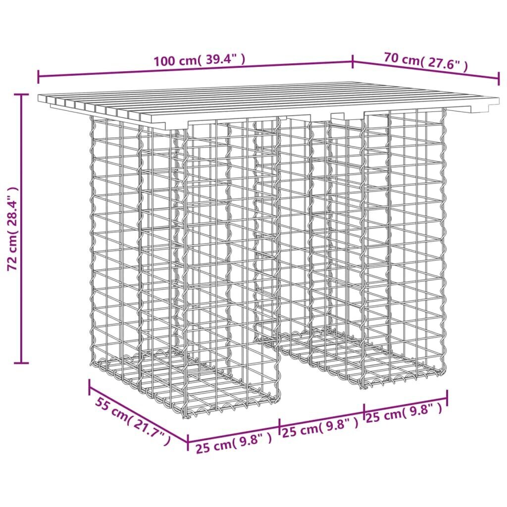 vidaXL Puutarhapenkki kivikori tyyli 100x70x72 cm täysi douglaskuusi hinta ja tiedot | Puutarhapenkit | hobbyhall.fi