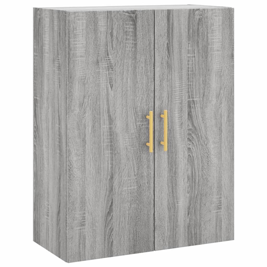 vidaXL Seinäkiinnitettävät kaapit 2 kpl harmaa Sonoma 69,5x34x90 cm hinta ja tiedot | Olohuoneen kaapit ja lipastot | hobbyhall.fi