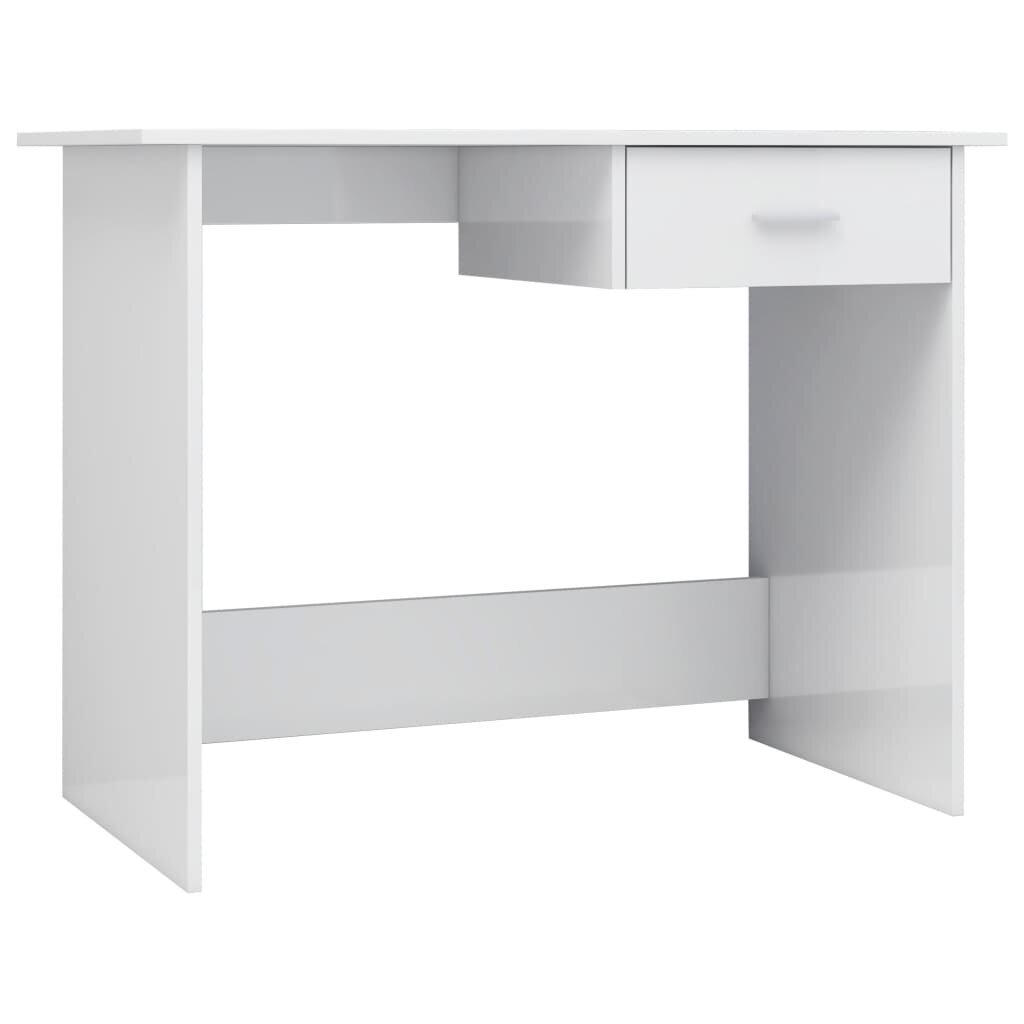 vidaXL Työpöytä korkeakiilto valkoinen 100x50x76 cm lastulevy hinta ja tiedot | Tietokonepöydät ja työpöydät | hobbyhall.fi