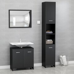 vidaXL 3-osainen kylpyhuoneen kalustesarja musta lastulevy hinta ja tiedot | Kylpyhuonekalusteet | hobbyhall.fi