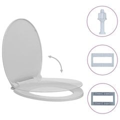 vidaXL WC-istuin pehmeästi sulkeutuva vaaleanharmaa soikea hinta ja tiedot | WC-istuimen lisätarvikkeet | hobbyhall.fi