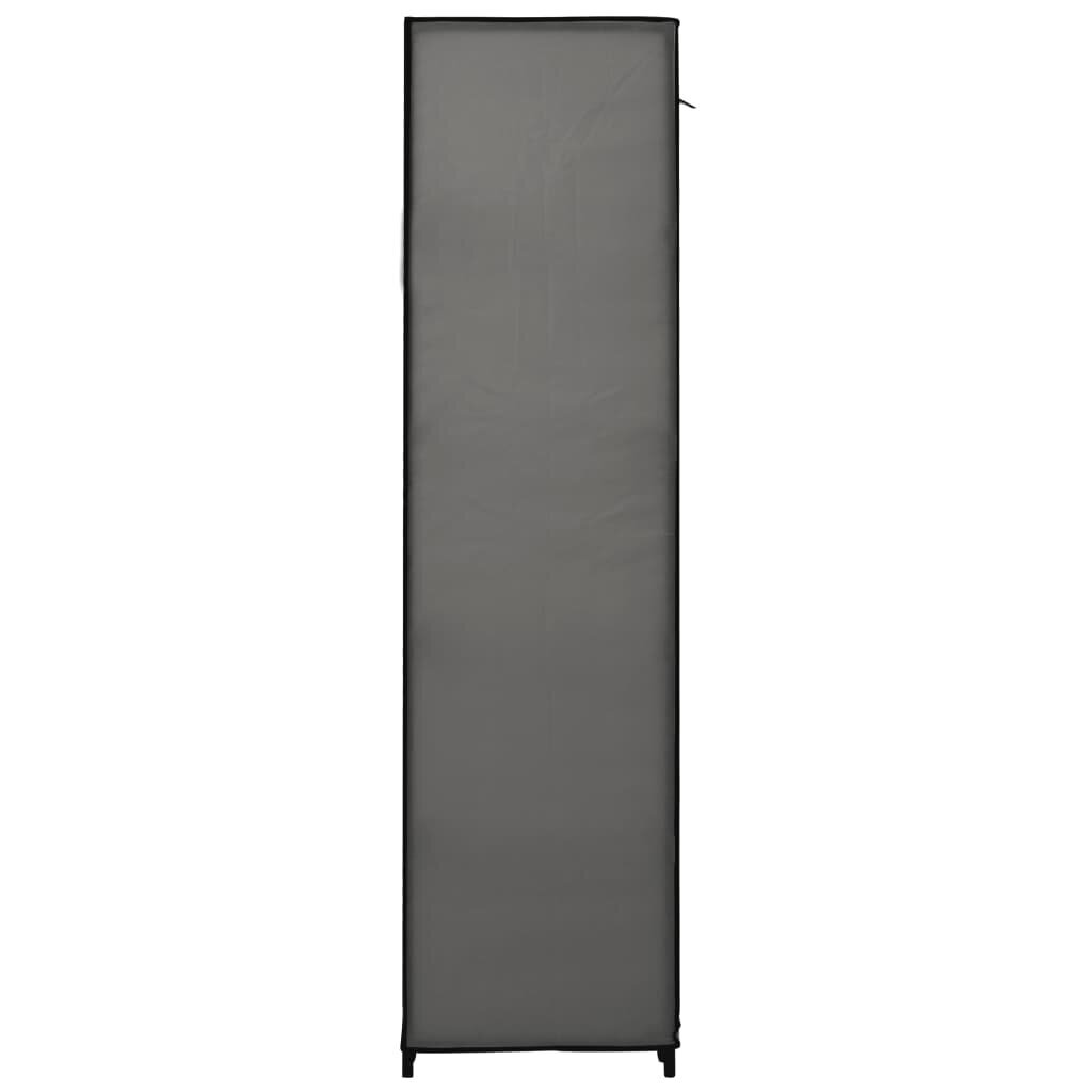 vidaXL Kokoontaitettava vaatekaappi harmaa 110 x 45 x 175 cm kangas hinta ja tiedot | Kaapit | hobbyhall.fi