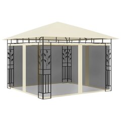 vidaXL Huvimaja hyttysverkolla 3x3x2,73 m kerma 180 g/m² hinta ja tiedot | Puutarhapaviljongit | hobbyhall.fi