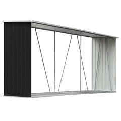 vidaXL Puuvaja galvanoitu teräs 330x84x152 cm antrasiitti kaina ir informacija | Piharakennukset | hobbyhall.fi