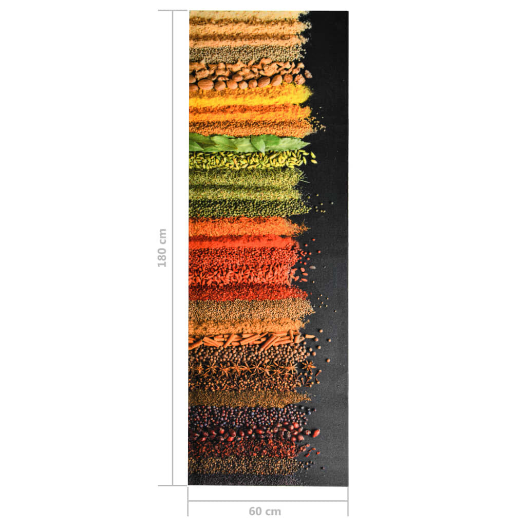 vidaXL Keittiön pestävä lattiamatto Spice 60x180 cm hinta ja tiedot | Isot matot | hobbyhall.fi