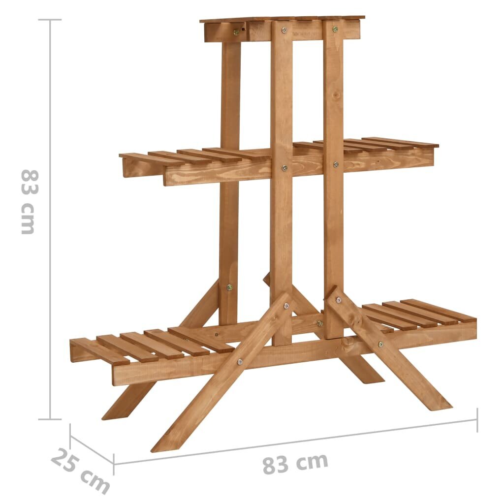 vidaXL Kukkateline 83x25x83 cm kuusi hinta ja tiedot | Kukkatelineet ja kukkapöydät | hobbyhall.fi