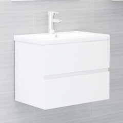 vidaXL 2-osainen kylpyhuonekalustesarja korkeakiilto valk. lastulevy hinta ja tiedot | Kylpyhuonekalusteet | hobbyhall.fi