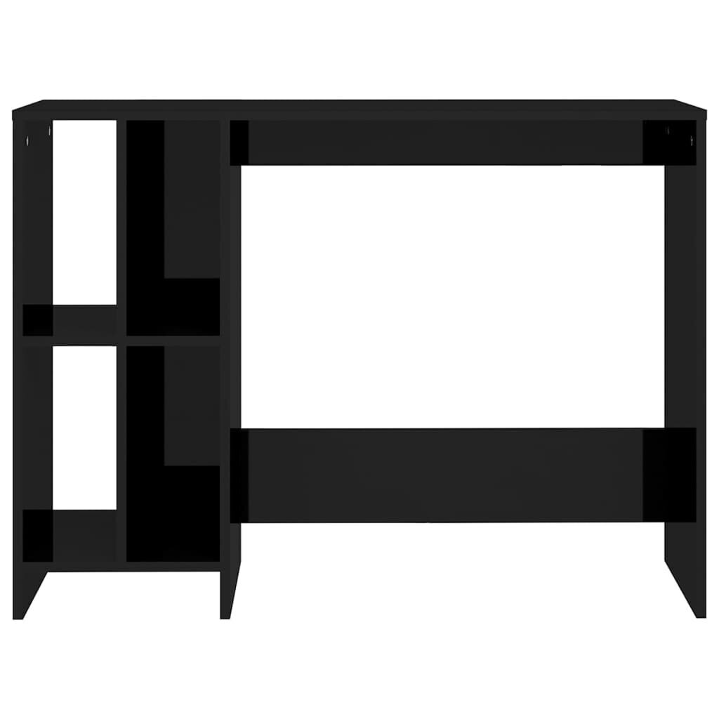 vidaXL Työpöytä korkeakiilto musta 102,5x35x75 cm lastulevy hinta ja tiedot | Tietokonepöydät ja työpöydät | hobbyhall.fi