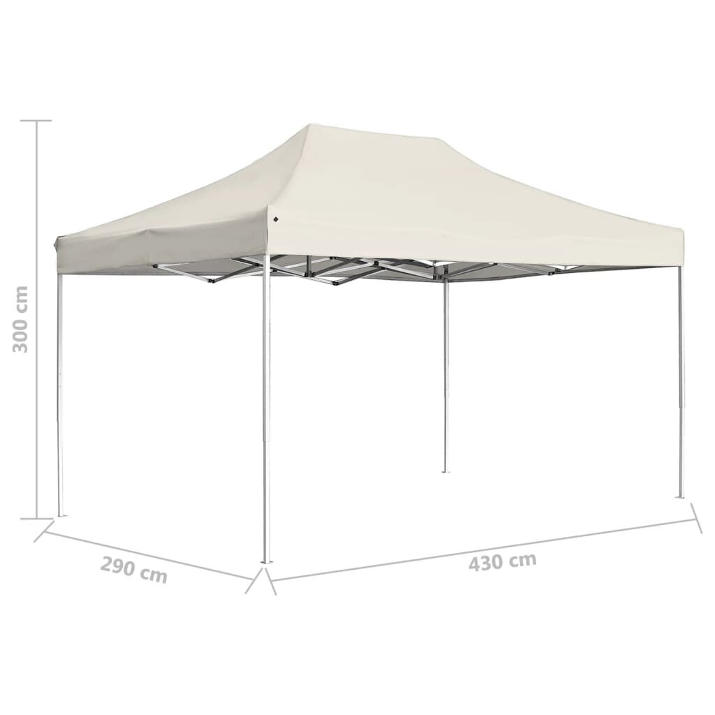 vidaXL Kokoontaittuva juhlateltta alumiini 4,5x3 m kerma hinta ja tiedot | Puutarhapaviljongit | hobbyhall.fi