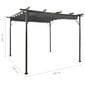 vidaXL Pergola sisäänvedettävä katto antrasiitti 3x3 m teräs 180 g/m² hinta ja tiedot | Puutarhapaviljongit | hobbyhall.fi