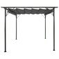 vidaXL Pergola sisäänvedettävä katto antrasiitti 3x3 m teräs 180 g/m² hinta ja tiedot | Puutarhapaviljongit | hobbyhall.fi