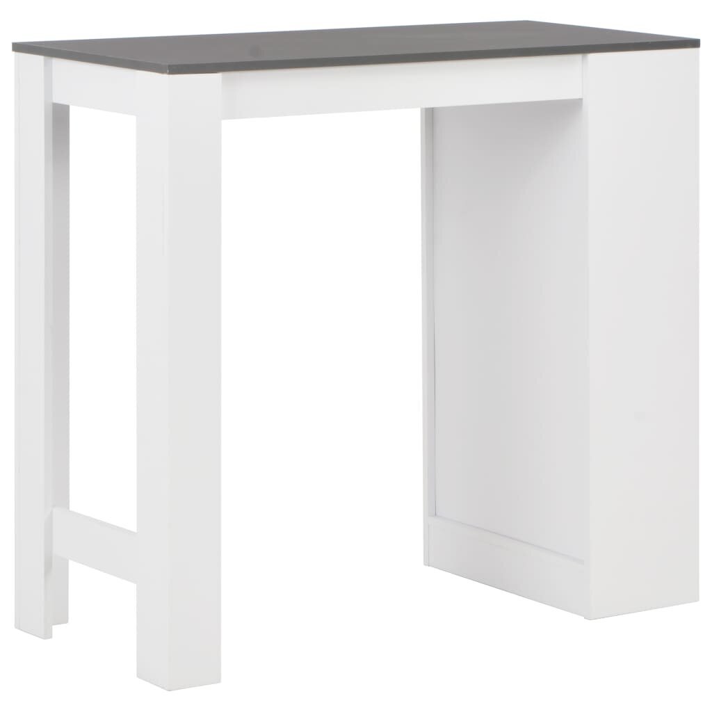 vidaXL Baaripöytä hyllyllä valkoinen 110x50x103 cm hinta ja tiedot | Ruokapöydät | hobbyhall.fi