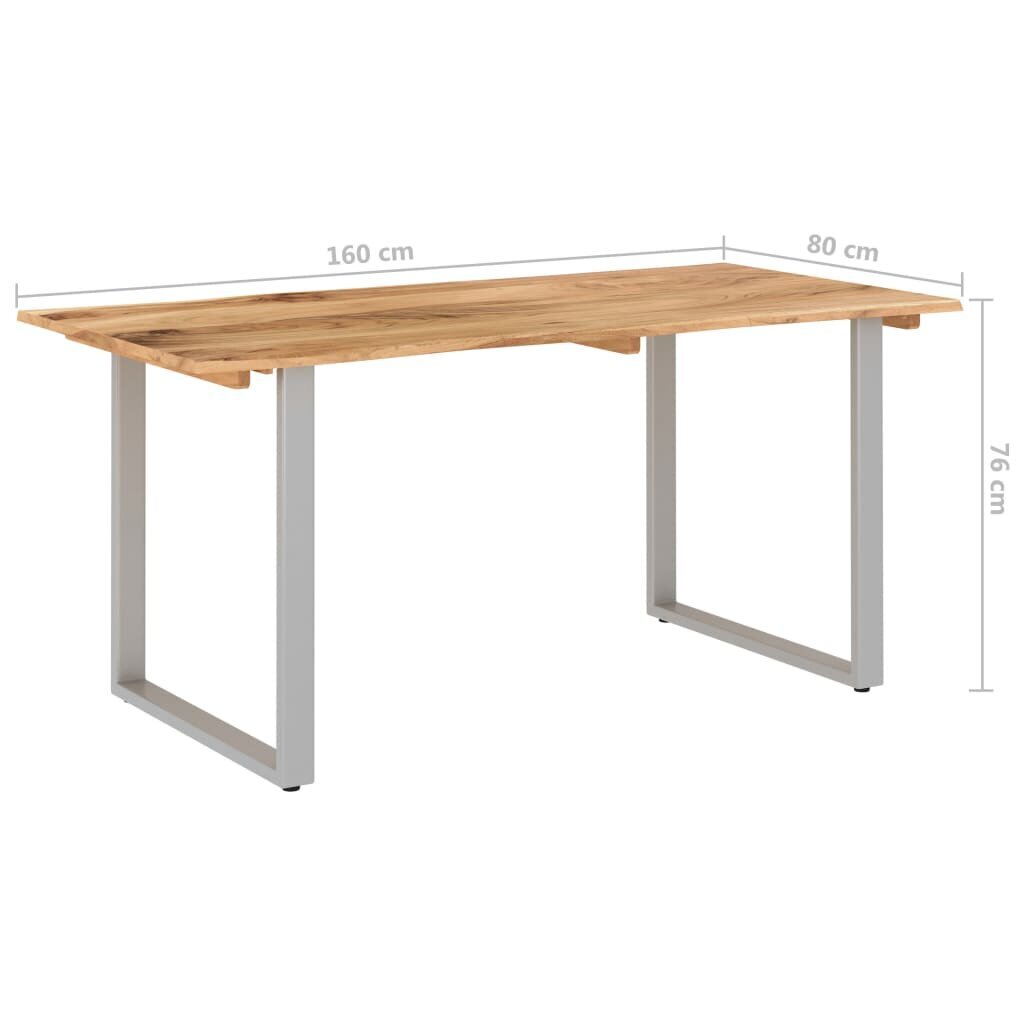vidaXL Ruokapöytä 154x80x76 cm täysi akaasiapuu hinta ja tiedot | Ruokapöydät | hobbyhall.fi