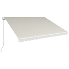 vidaXL Manuaalisesti sisäänkelattava markiisi 400x300 cm kerma hinta ja tiedot | Aurinkovarjot ja markiisit | hobbyhall.fi