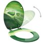 vidaXL WC-istuin kannella MDF vihreä vesipisarakuosi hinta ja tiedot | WC-istuimen lisätarvikkeet | hobbyhall.fi