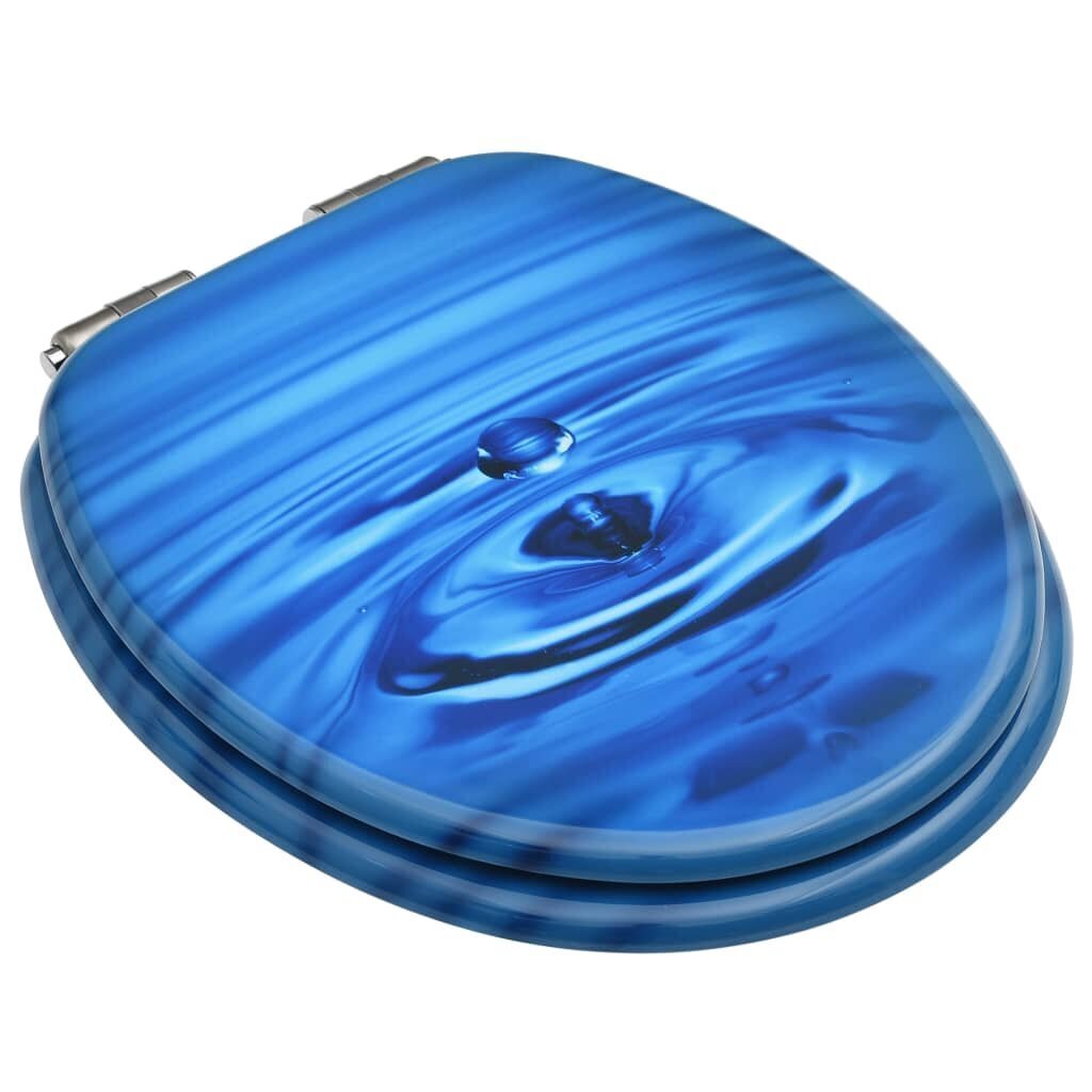 vidaXL WC-istuin soft close -kannella MDF sininen vesipisarakuvio hinta ja tiedot | WC-istuimen lisätarvikkeet | hobbyhall.fi