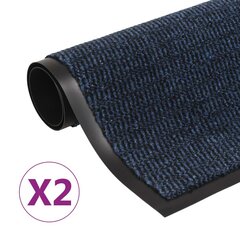 vidaXL Kuramatot 2 kpl suorakulmainen nukkapinta 40x60 cm sininen hinta ja tiedot | Ovimatot | hobbyhall.fi