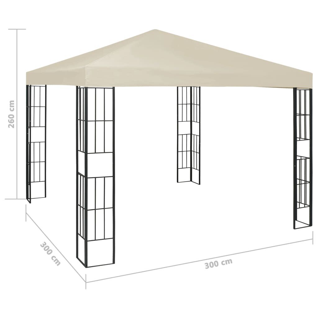 vidaXL Huvimaja 3x3 m kerma hinta ja tiedot | Puutarhapaviljongit | hobbyhall.fi