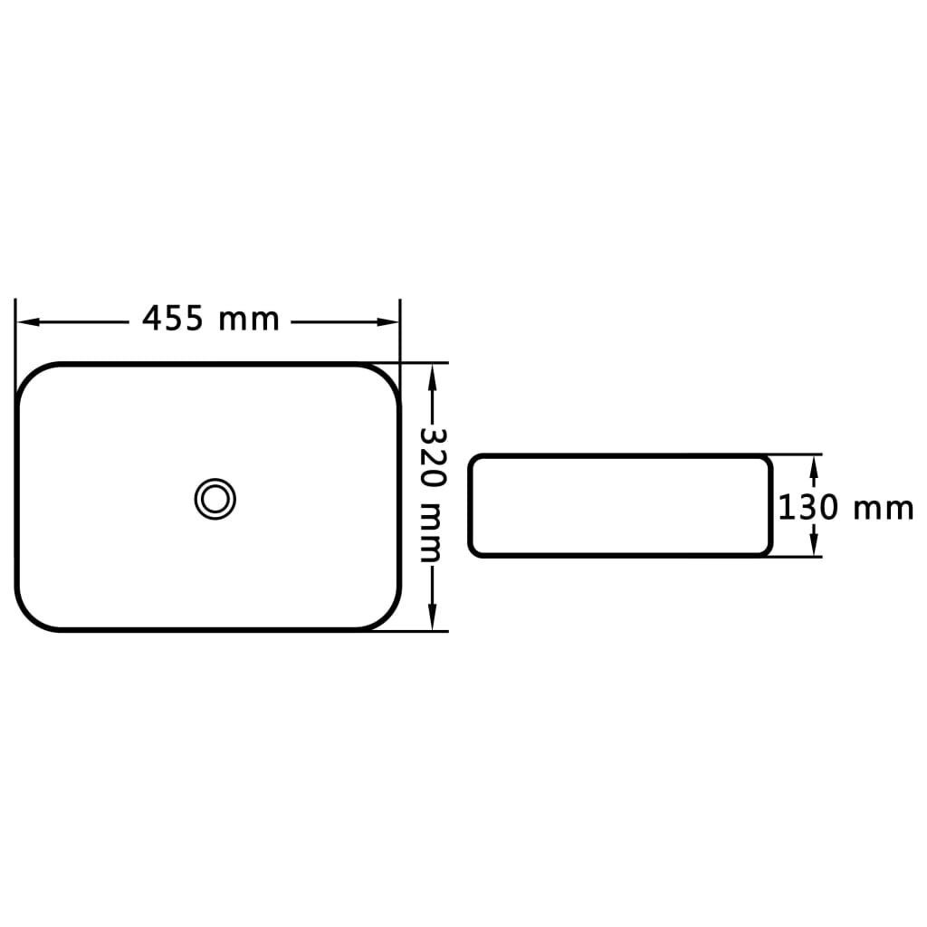 vidaXL Pesuallas 45,5x32x13 cm keraaminen valkoinen hinta ja tiedot | Pesualtaat | hobbyhall.fi