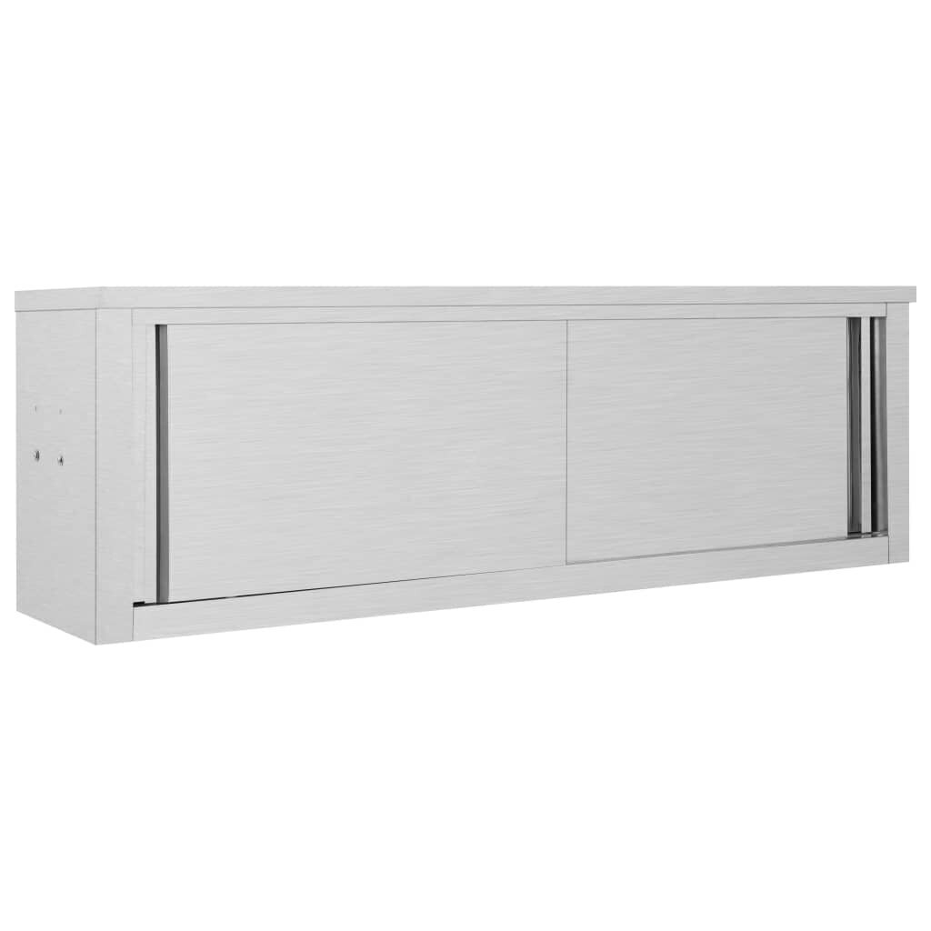 vidaXL Keittiön seinäkaappi liukuovilla 150x40x50 cm ruostumaton teräs hinta ja tiedot | Keittiön kaapit | hobbyhall.fi