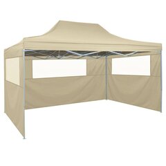 vidaXL kokoontaitettava teltta 3:lla seinällä 3x4,5 m kerma hinta ja tiedot | Puutarhapaviljongit | hobbyhall.fi