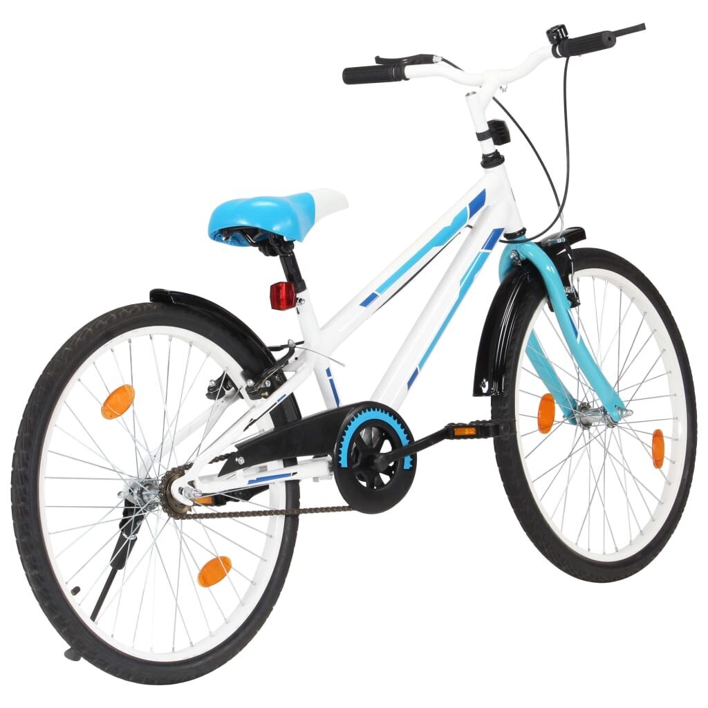 vidaXL Lasten pyörä 24" sininen ja valkoinen hinta ja tiedot | Polkupyörät | hobbyhall.fi