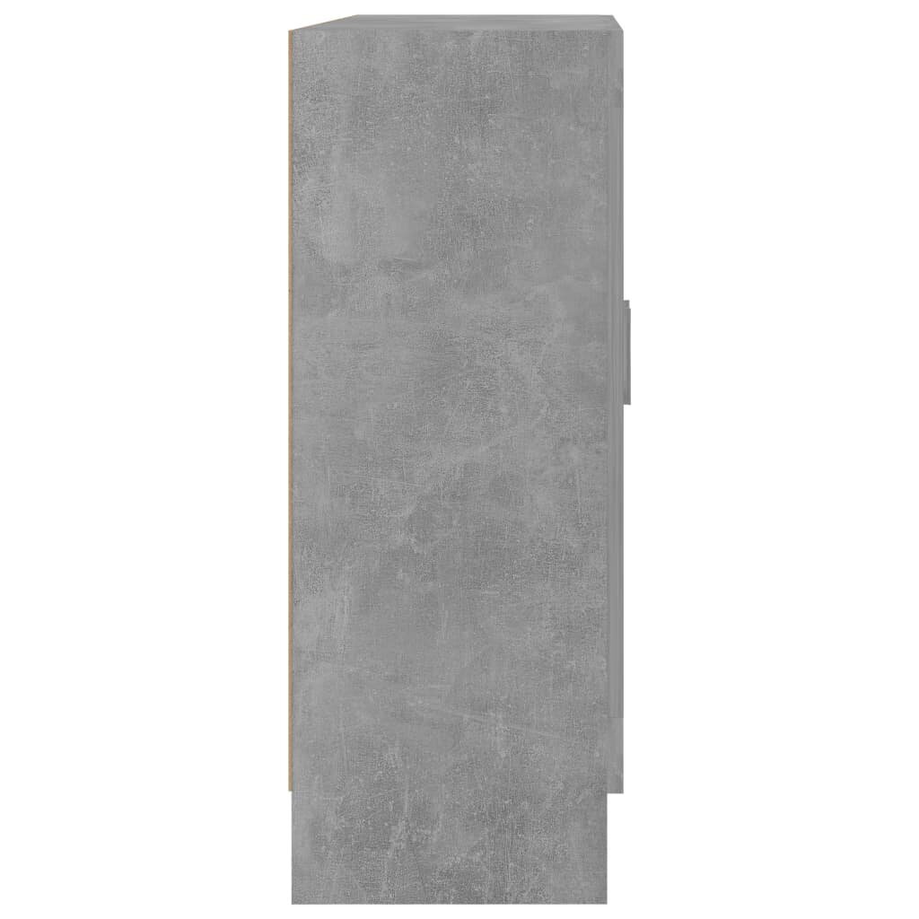vidaXL Vitriinikaappi betoninharmaa 82,5x30,5x80 cm lastulevy hinta ja tiedot | Vitriinit | hobbyhall.fi