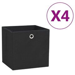 vidaXL Säilytyslaatikot 4 kpl kuitukangas 28x28x28 cm musta hinta ja tiedot | Säilytyslaatikot ja -korit | hobbyhall.fi