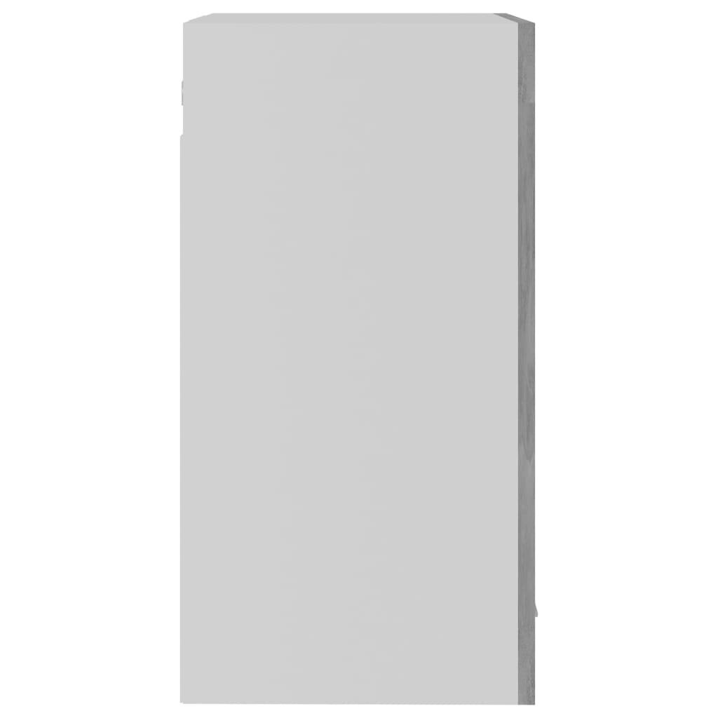 vidaXL Seinäkaappi lasilla betoninharmaa 40x31x60 cm lastulevy hinta ja tiedot | Keittiön kaapit | hobbyhall.fi