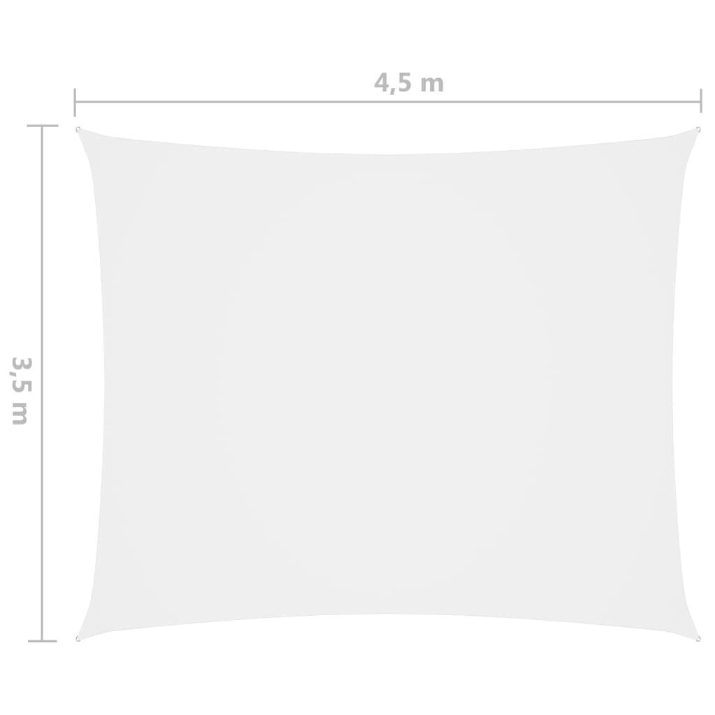 vidaXL Aurinkopurje Oxford-kangas suorakaide 3,5x4,5 m valkoinen hinta ja tiedot | Aurinkovarjot ja markiisit | hobbyhall.fi
