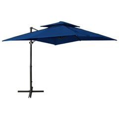 vidaXL Riippuva aurinkovarjo tuplakatolla 250x250 cm taivaansininen hinta ja tiedot | Aurinkovarjot ja markiisit | hobbyhall.fi