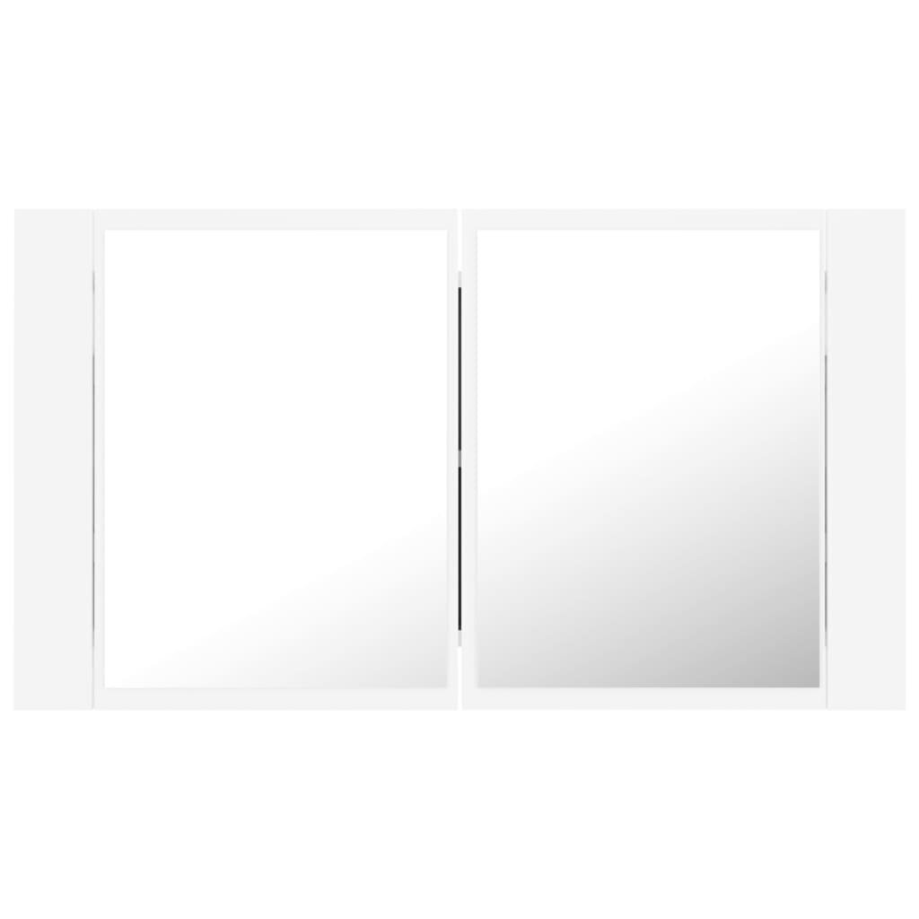 vidaXL Kylpyhuoneen LED peilikaappi valkoinen 80x12x45 cm akryyli hinta ja tiedot | Kylpyhuonekaapit | hobbyhall.fi