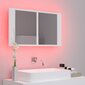 vidaXL Kylpyhuoneen LED peilikaappi valkoinen 80x12x45 cm akryyli hinta ja tiedot | Kylpyhuonekaapit | hobbyhall.fi