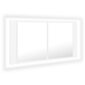 vidaXL Kylpyhuoneen LED peilikaappi valkoinen 90x12x45 cm akryyli hinta ja tiedot | Kylpyhuonekaapit | hobbyhall.fi