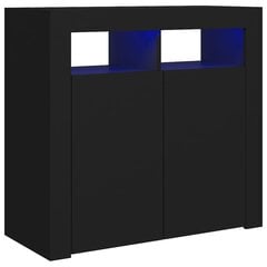 vidaXL Senkki LED-valoilla musta 80x35x75 cm hinta ja tiedot | Olohuoneen kaapit ja lipastot | hobbyhall.fi