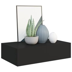 vidaXL Seinälaatikkohylly musta 40x23,5x10 cm MDF hinta ja tiedot | Hyllyt | hobbyhall.fi