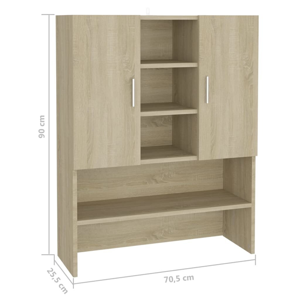 vidaXL Pesukonekaappi Sonoma-tammi 70,5x25,5x90 cm hinta ja tiedot | Kylpyhuonekaapit | hobbyhall.fi