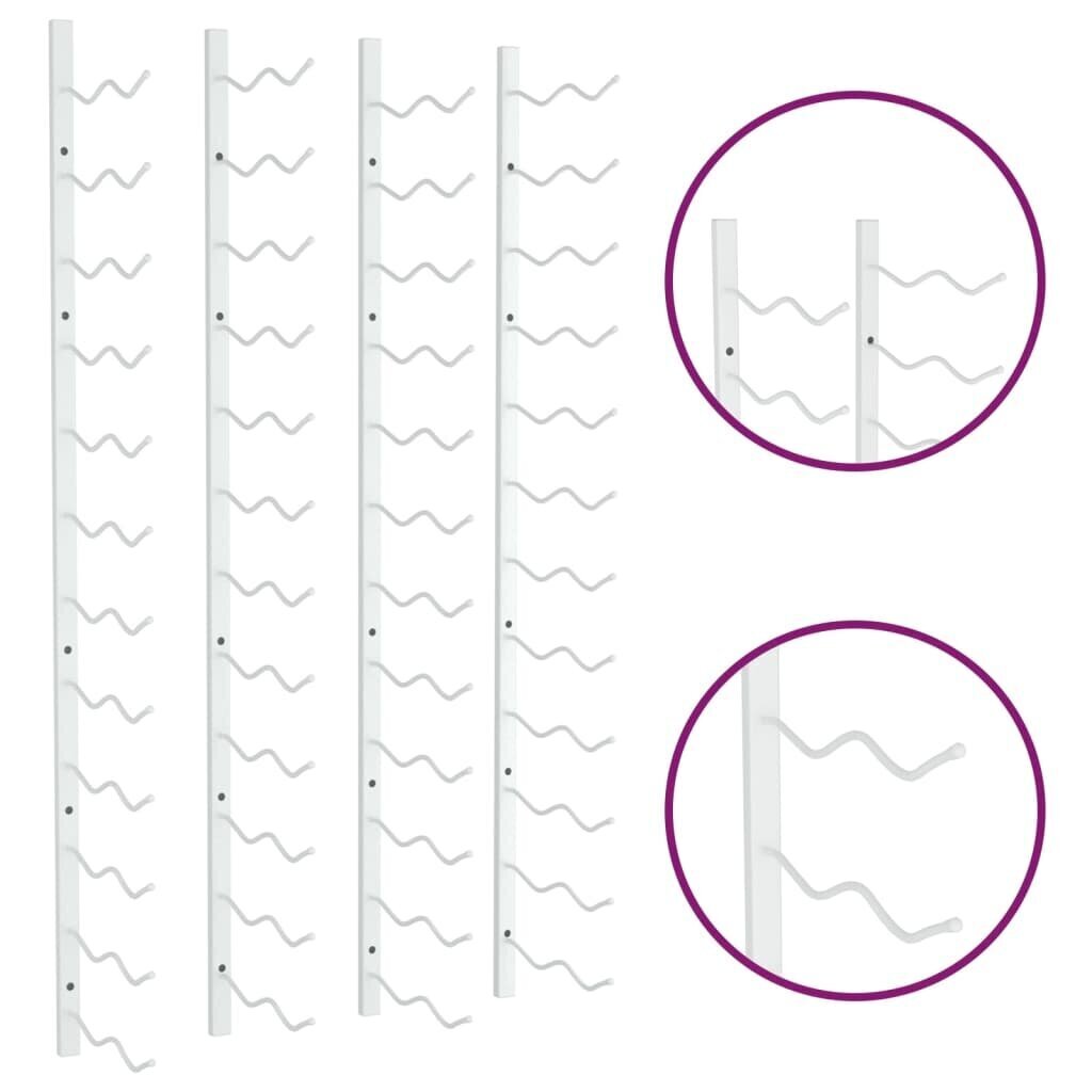 vidaXL Seinälle kiinnitettävä viinipulloteline 24 pullolle 2 kpl rauta hinta ja tiedot | Keittiövälineet | hobbyhall.fi
