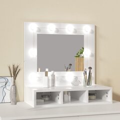 vidaXL Peilikaappi LED-valoilla korkeakiilto valkoinen 60x31,5x62 cm hinta ja tiedot | Kylpyhuonekaapit | hobbyhall.fi