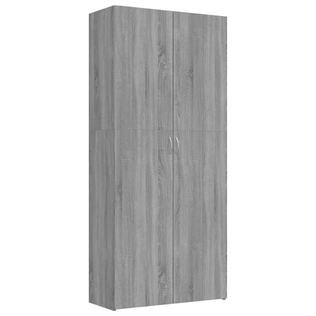 vidaXL Kenkäkaappi harmaa Sonoma 80x35,5x180 cm tekninen puu hinta ja tiedot | Kenkäkaapit ja -hyllyt | hobbyhall.fi