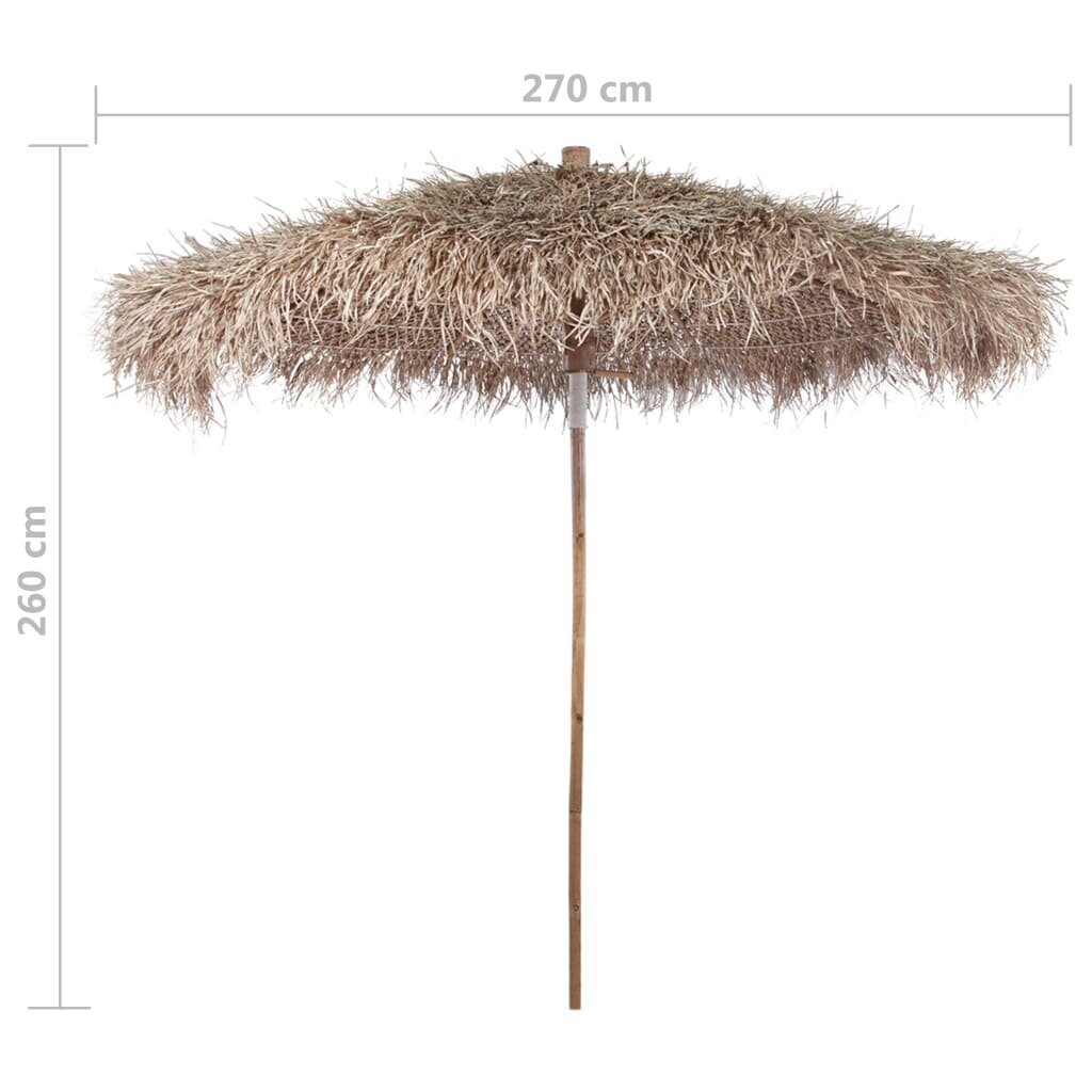 vidaXL Aurinkovarjo bambu/banaanipuun lehdet 270 cm hinta ja tiedot | Aurinkovarjot ja markiisit | hobbyhall.fi