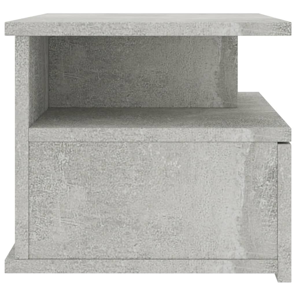 vidaXL Kelluvat yöpöydät 2 kpl betoninharmaa 40x31x27 cm lastulevy hinta ja tiedot | Yöpöydät | hobbyhall.fi