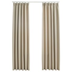 vidaXL Pimennysverhot koukuilla 2 kpl beige 140x225 cm hinta ja tiedot | Verhot | hobbyhall.fi