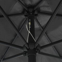 vidaXL Ulkoaurinkovarjo LED-valot alumiinitanko 270 cm antrasiitti hinta ja tiedot | Aurinkovarjot ja markiisit | hobbyhall.fi
