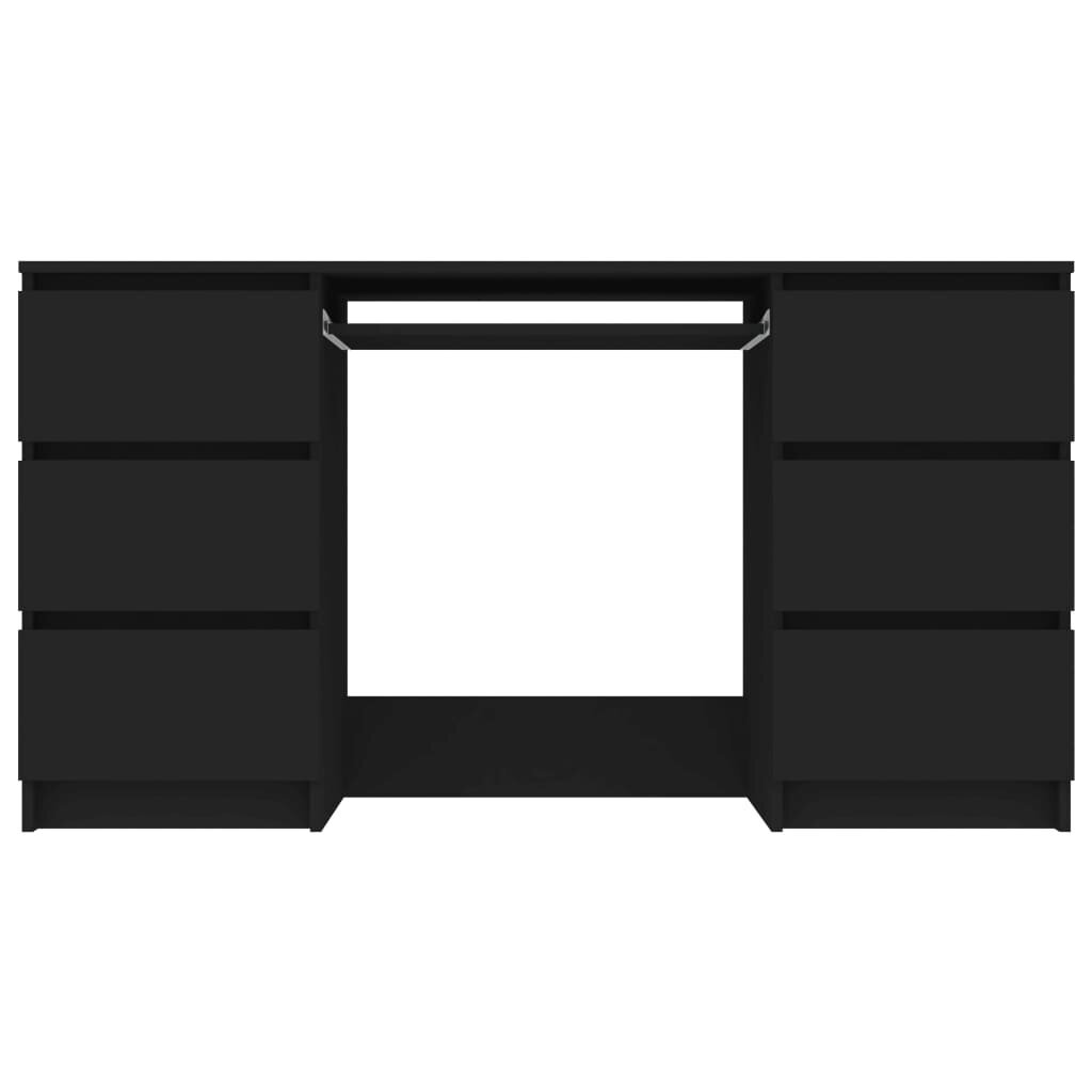 vidaXL Kirjoituspöytä musta 140x50x77 cm lastulevy hinta ja tiedot | Tietokonepöydät ja työpöydät | hobbyhall.fi