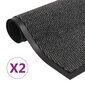 vidaXL Kuramatot 2 kpl suorakulmainen nukkapinta 80x120 cm antrasiitti hinta ja tiedot | Ovimatot | hobbyhall.fi