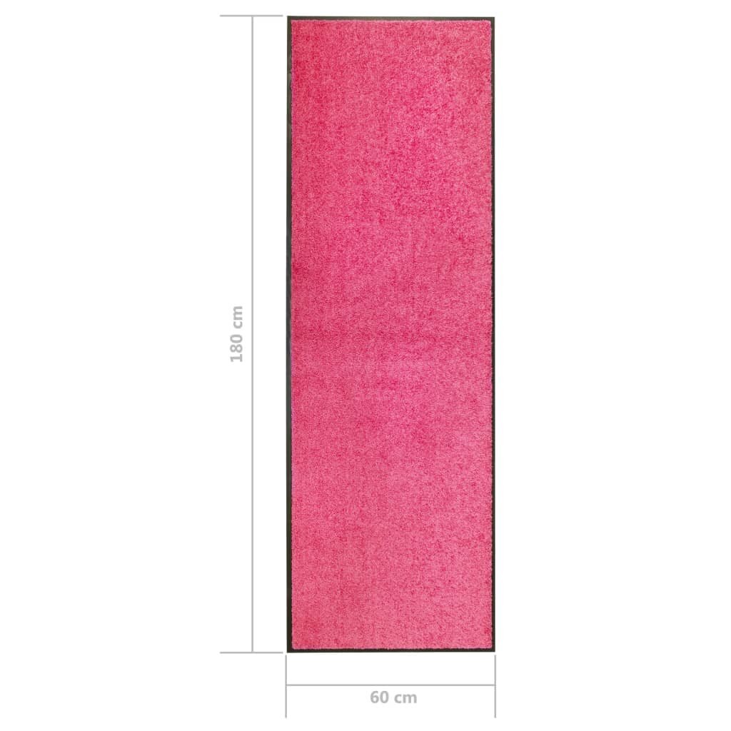 vidaXL Ovimatto pestävä pinkki 60x180 cm hinta ja tiedot | Ovimatot | hobbyhall.fi